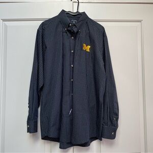 U of M Embroidered Button Down Business Casual Dress Shirt MSRP $80 Michigan